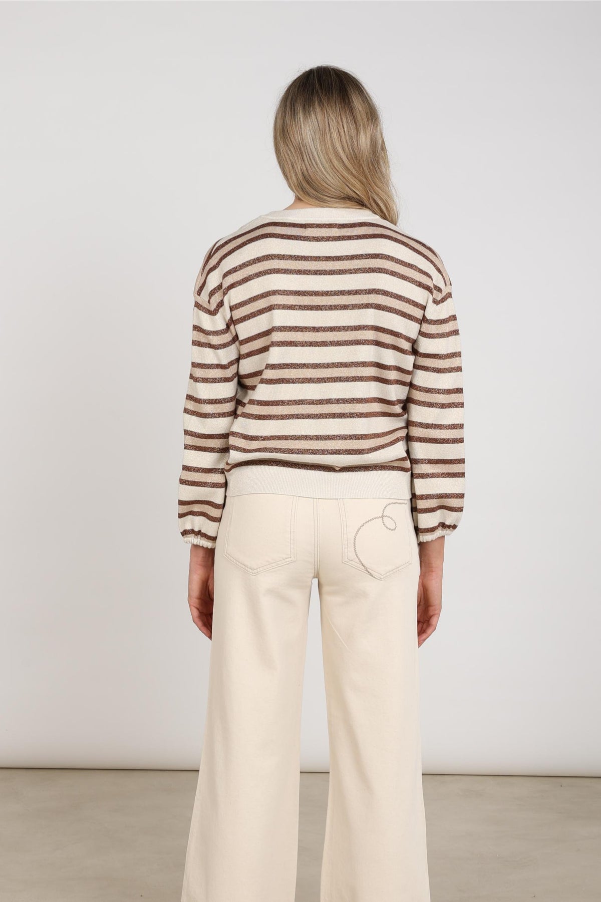 Kim Pullover Stripe | Sand/Toffee