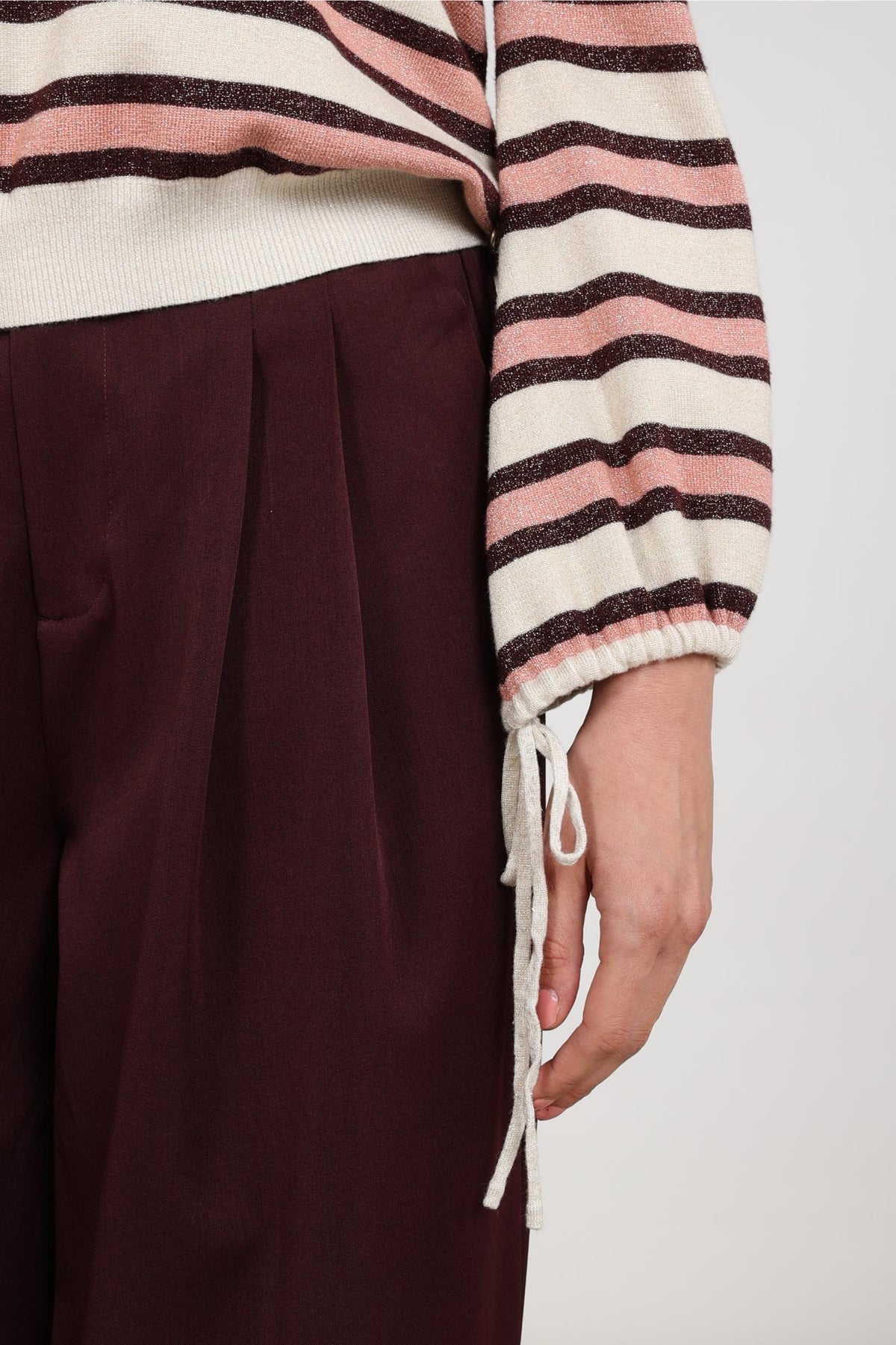 Kim Sweater Stripe | Sand/Rose