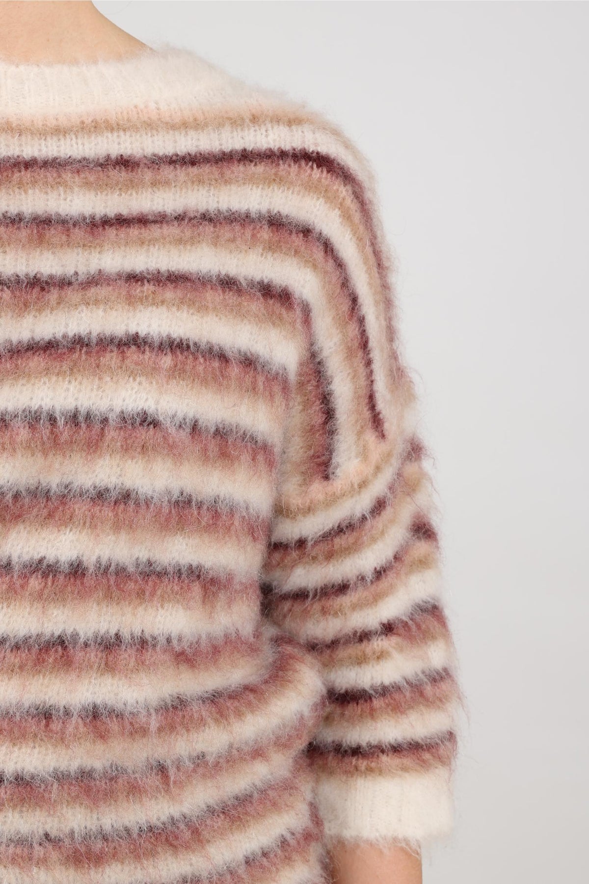 Lucia Pullover Stripe | Offwhite/Rose