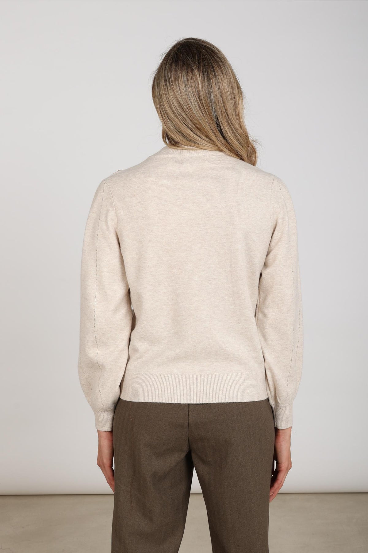 Molly Sweater with Rhinestones | Sand Melange