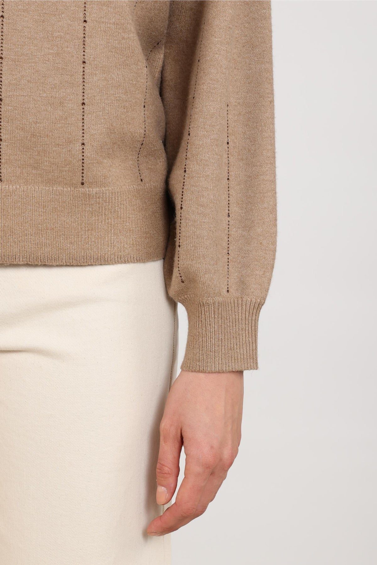 Molly Rhinestone Pullover | Taupe