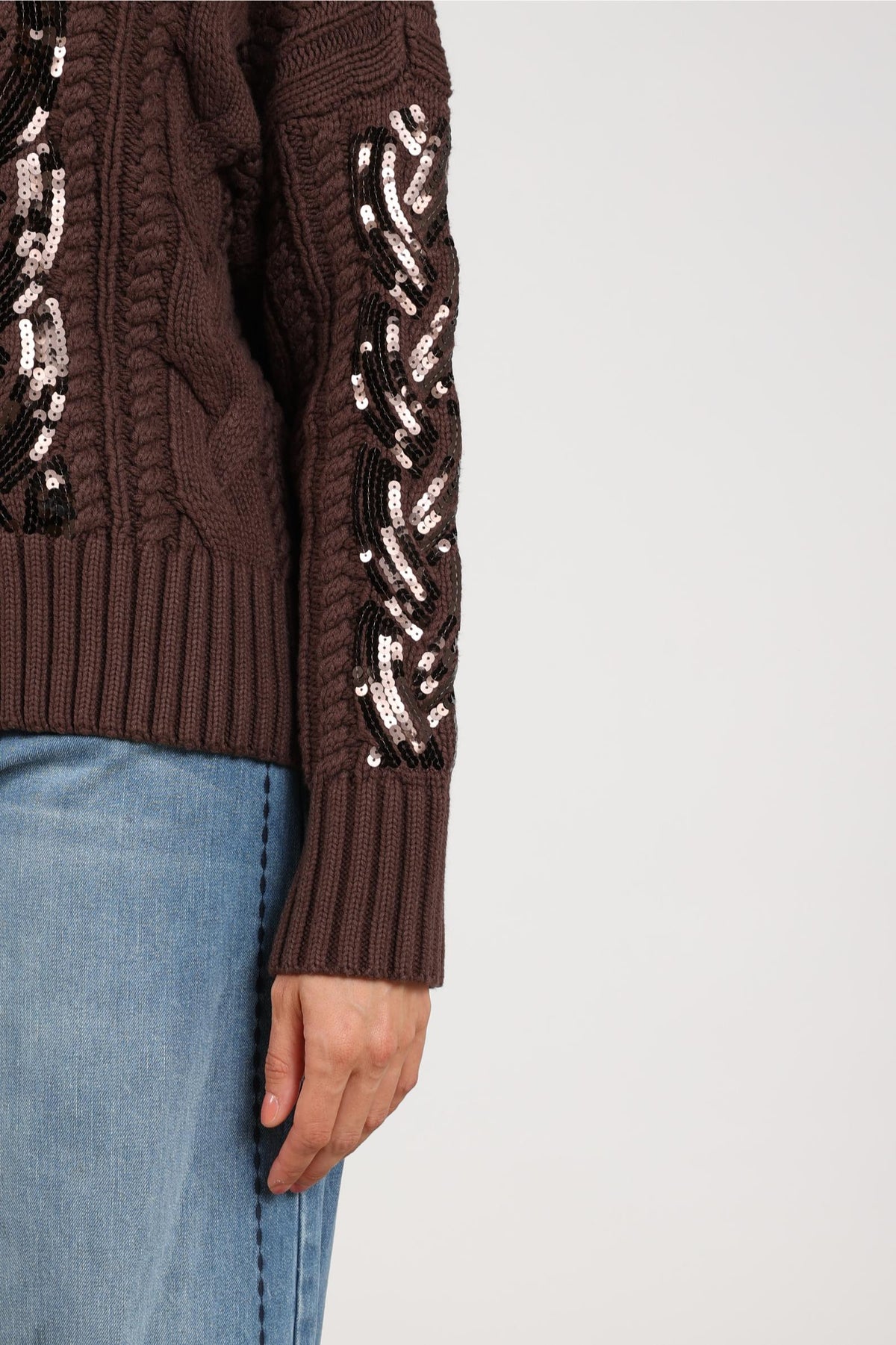 Megan Sequin Pullover | Chocolate