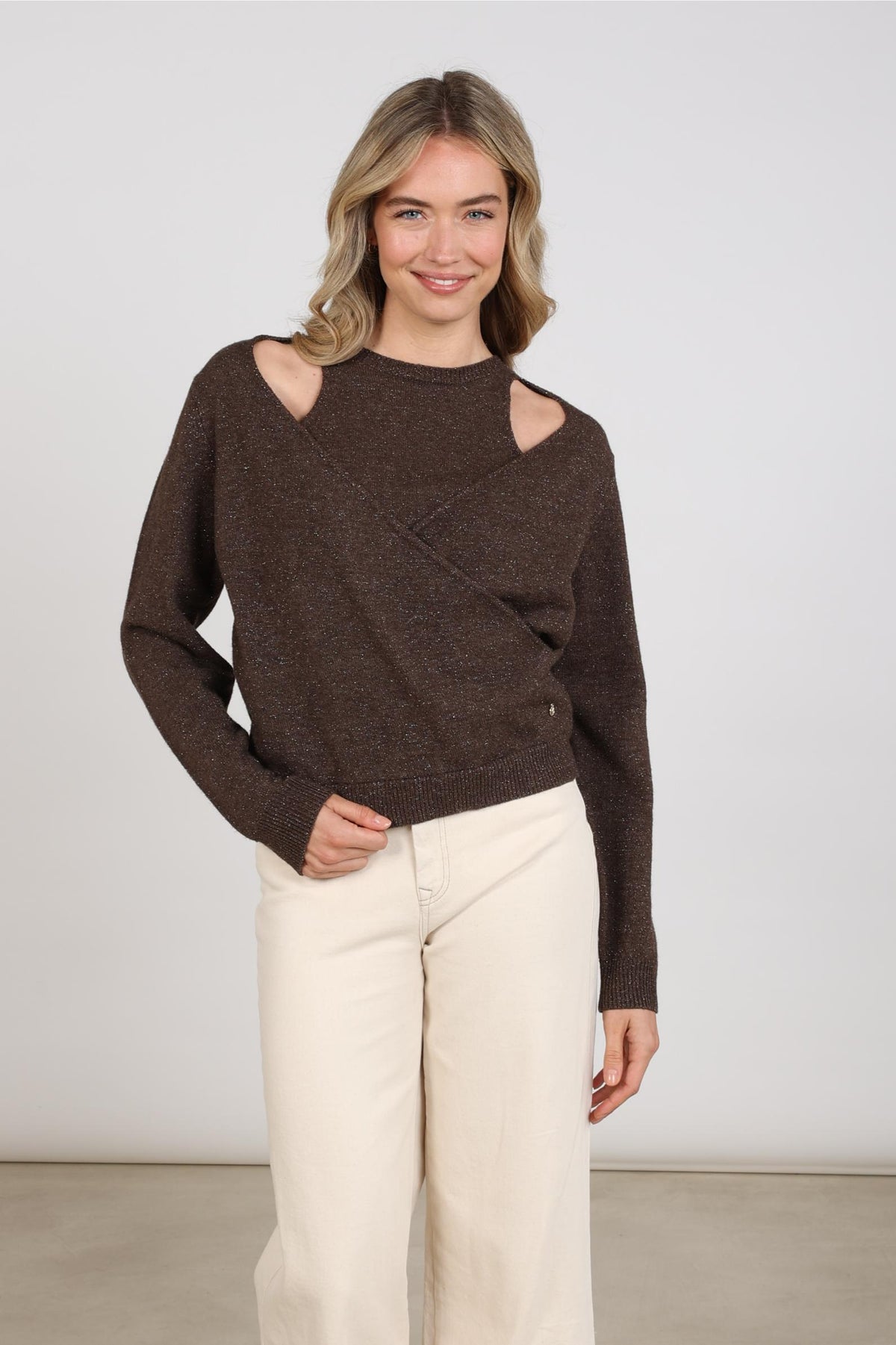 Merel Pullover Lurex | Chocolate