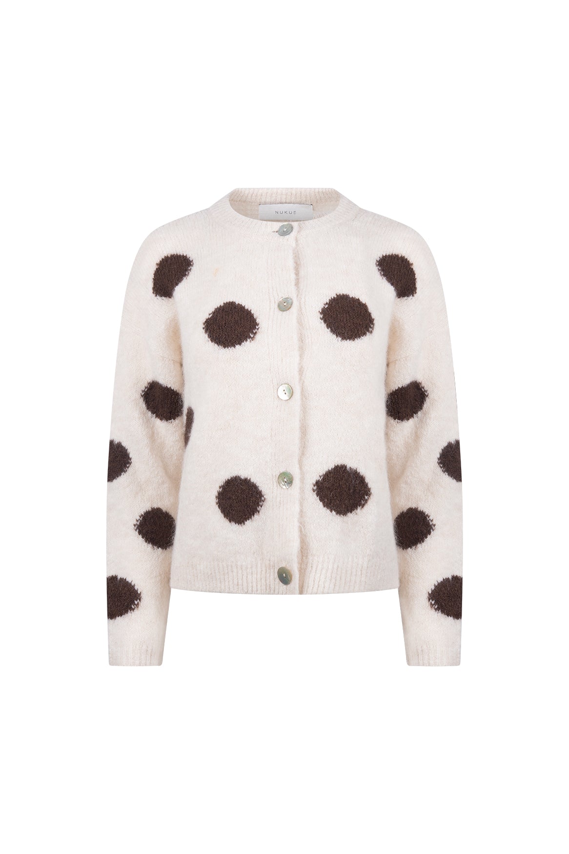 Laure Cardigan Dots | Offwhite/Chocolate