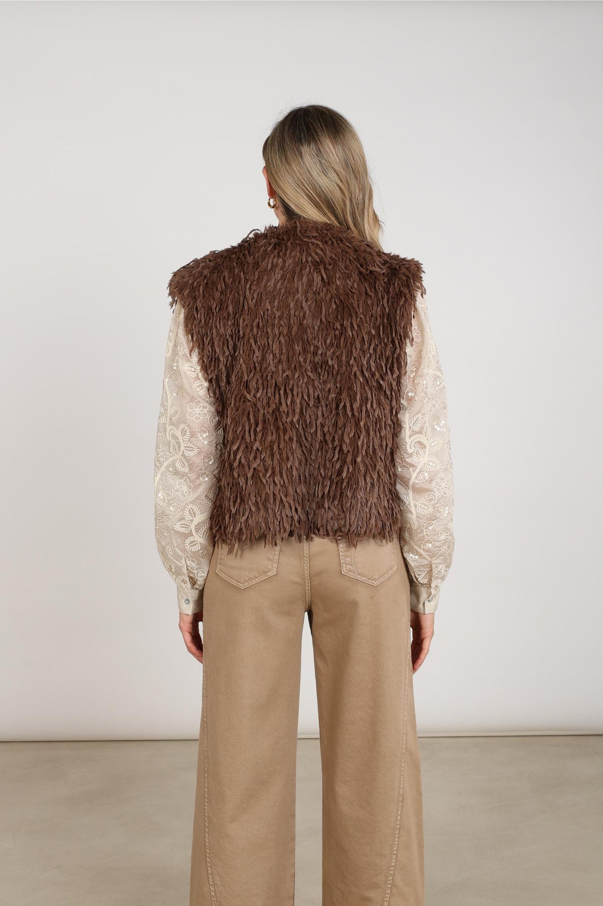 Mila Gilet Feder | Taupe