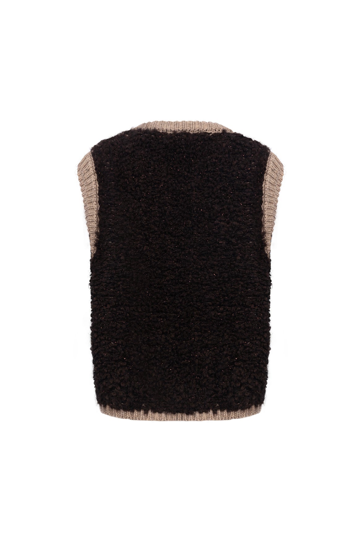 Lana Gilet | Chocolate/Taupe