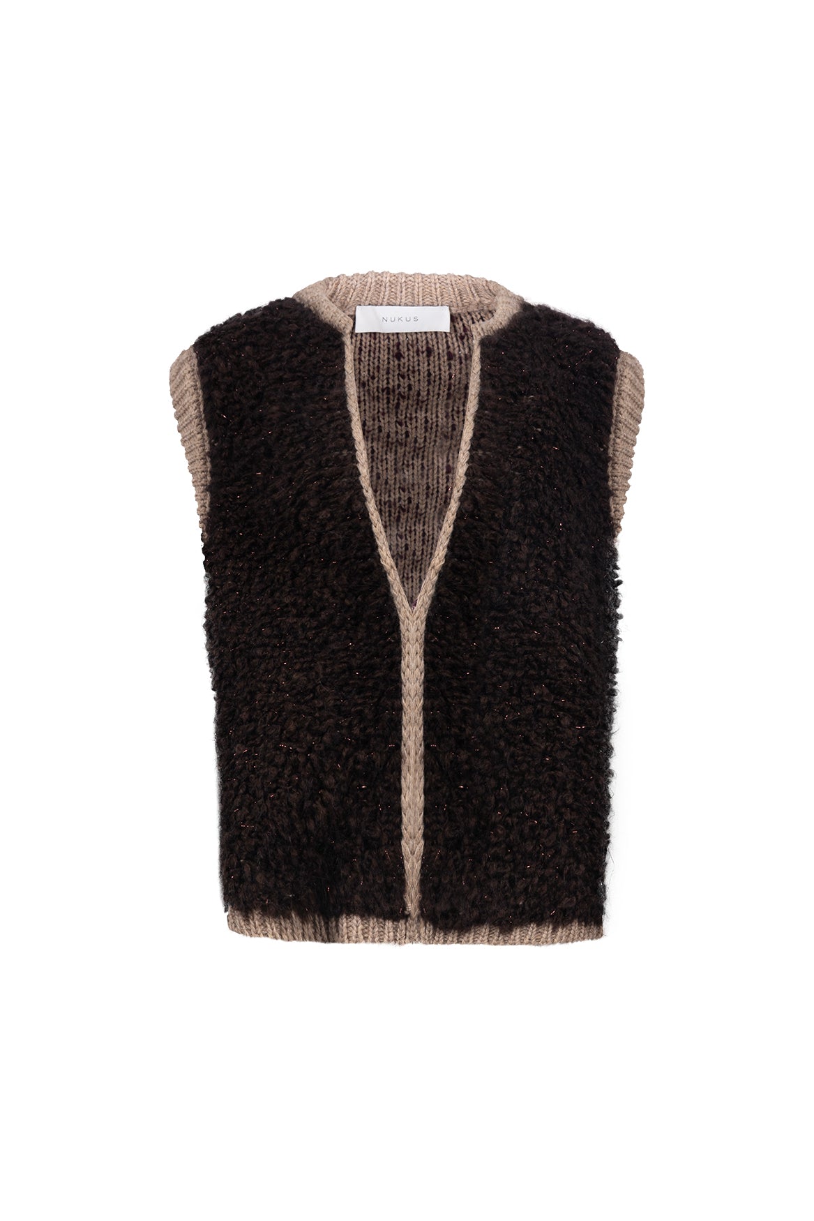 Lana Gilet | Chocolate/Taupe