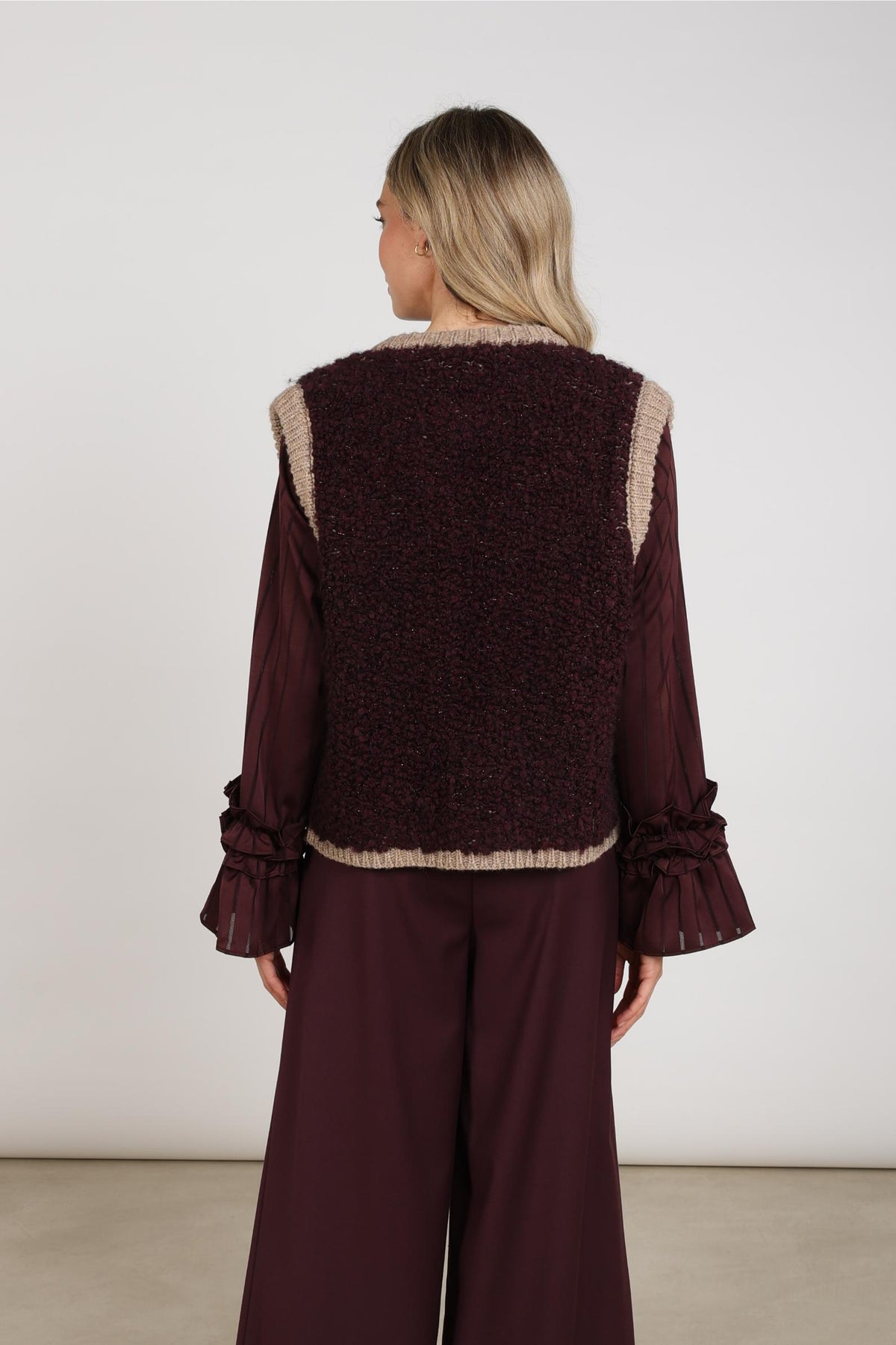Lana Gilet | Chocolate/Taupe