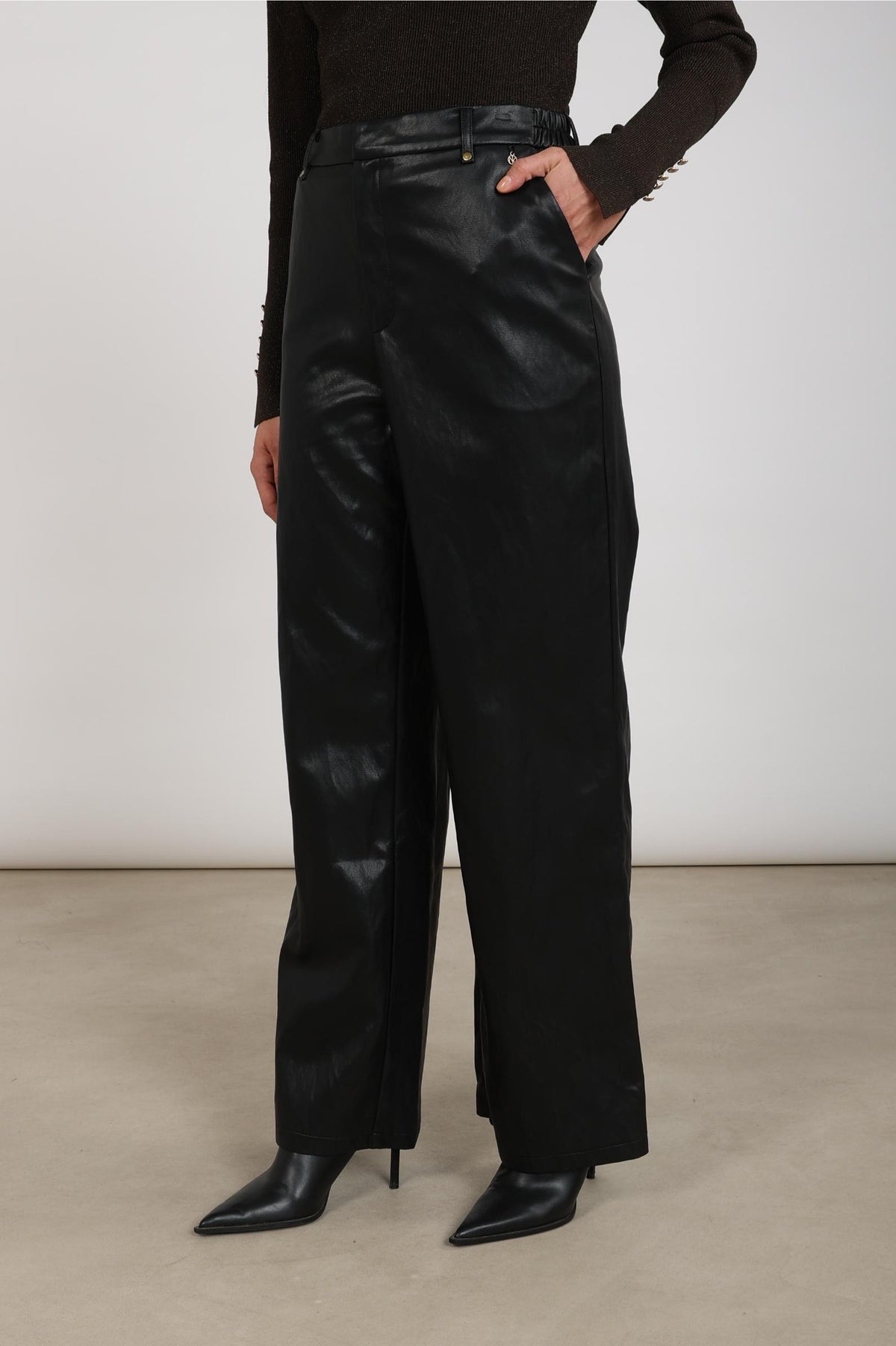 Beverly Pants Pockets PU | Black