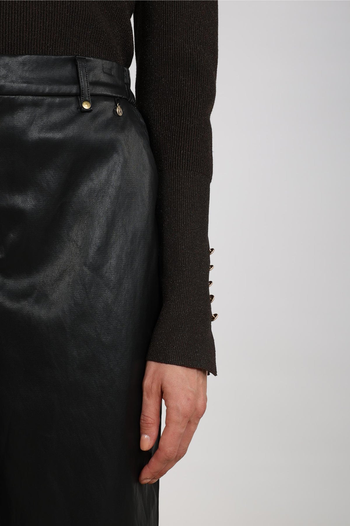 Beverly Pants Pockets PU | Black