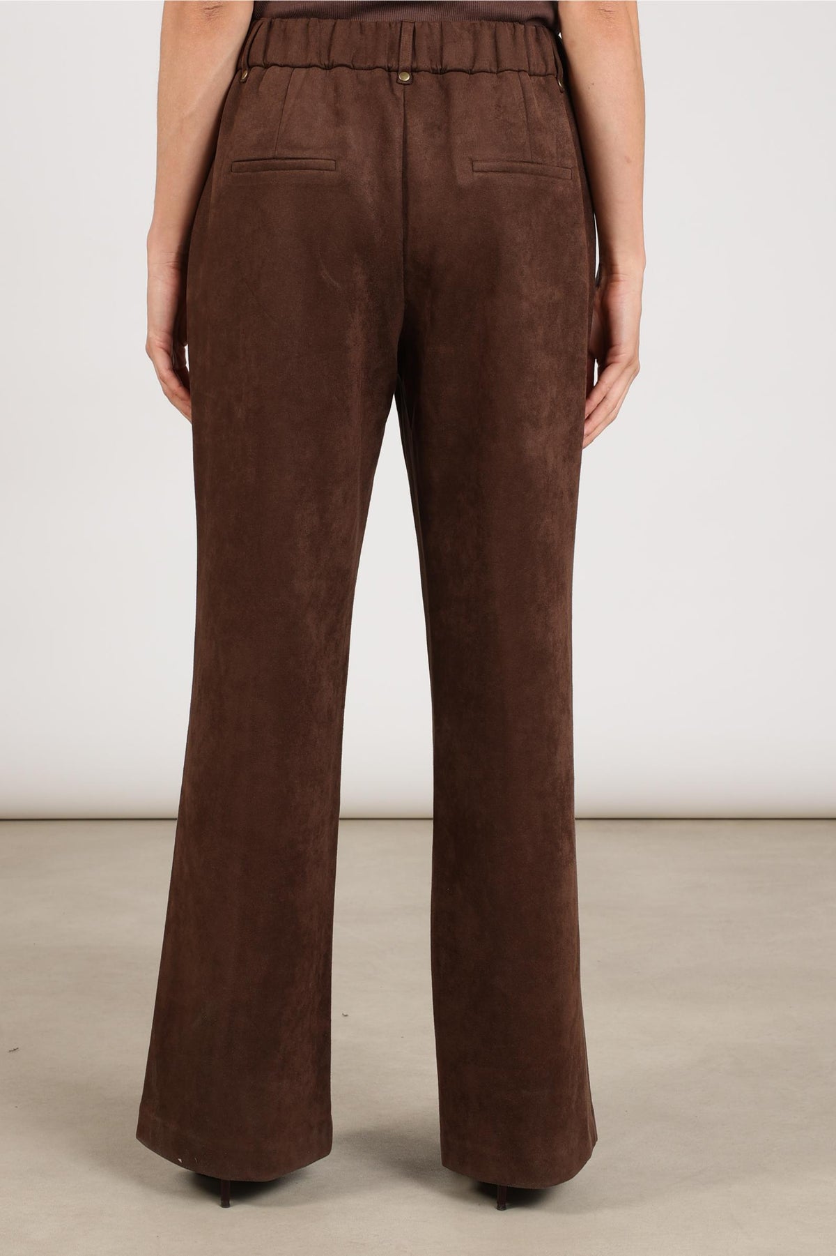Jill Suede-Look Trousers | Chocolate