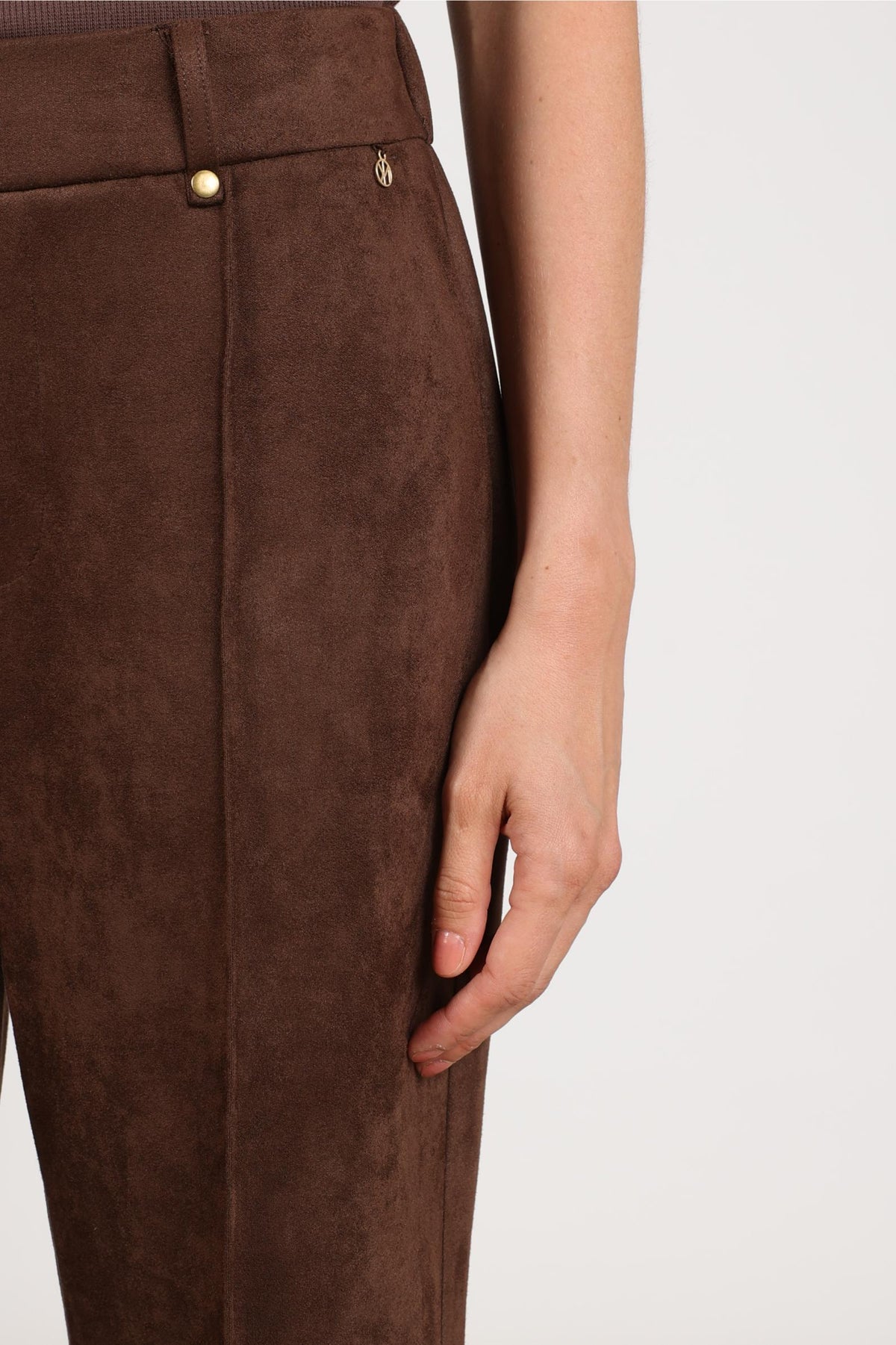 Jill Suede-Look Trousers | Chocolate