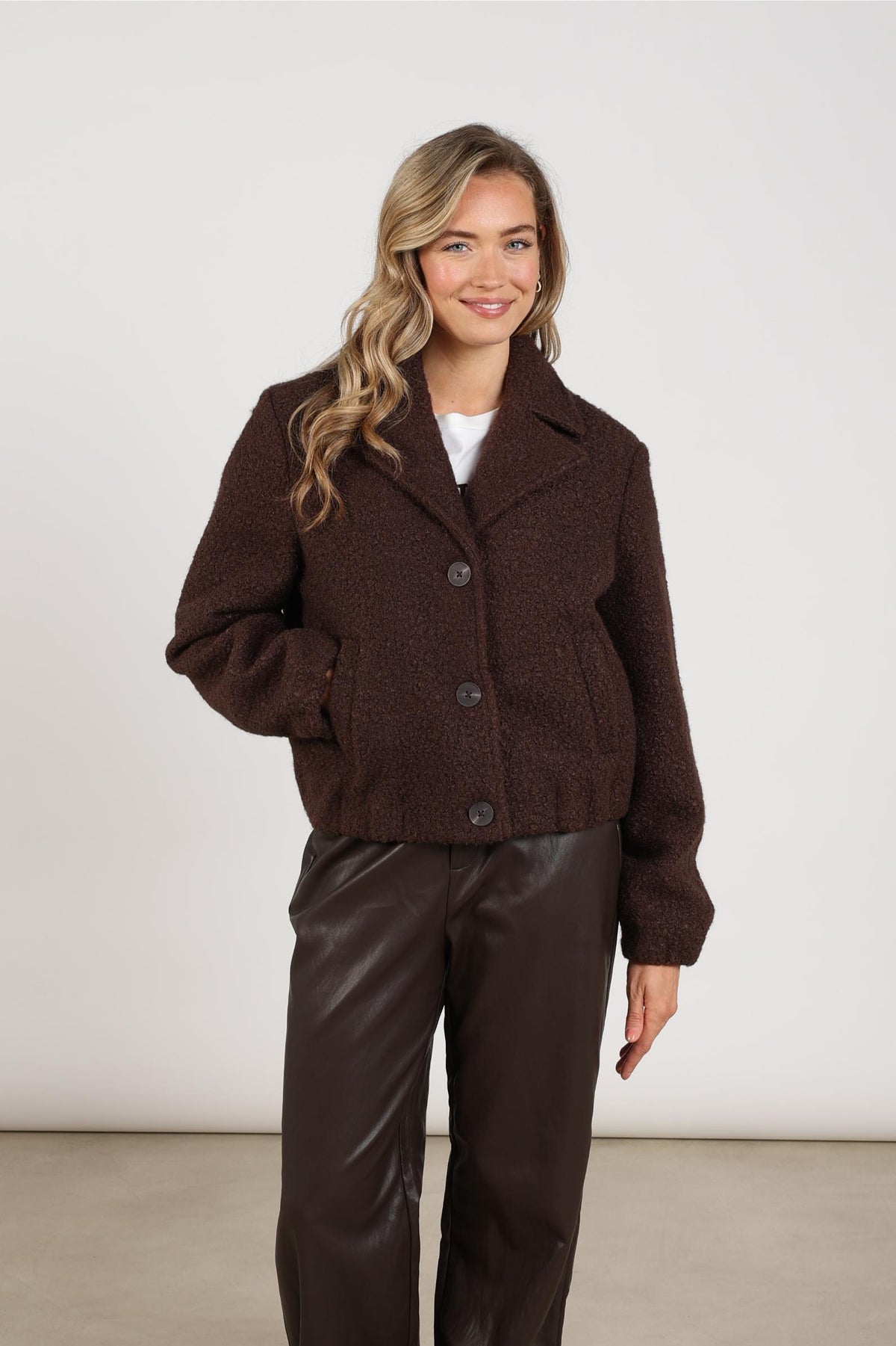 Madelin Bouclé Jacket | Chocolate