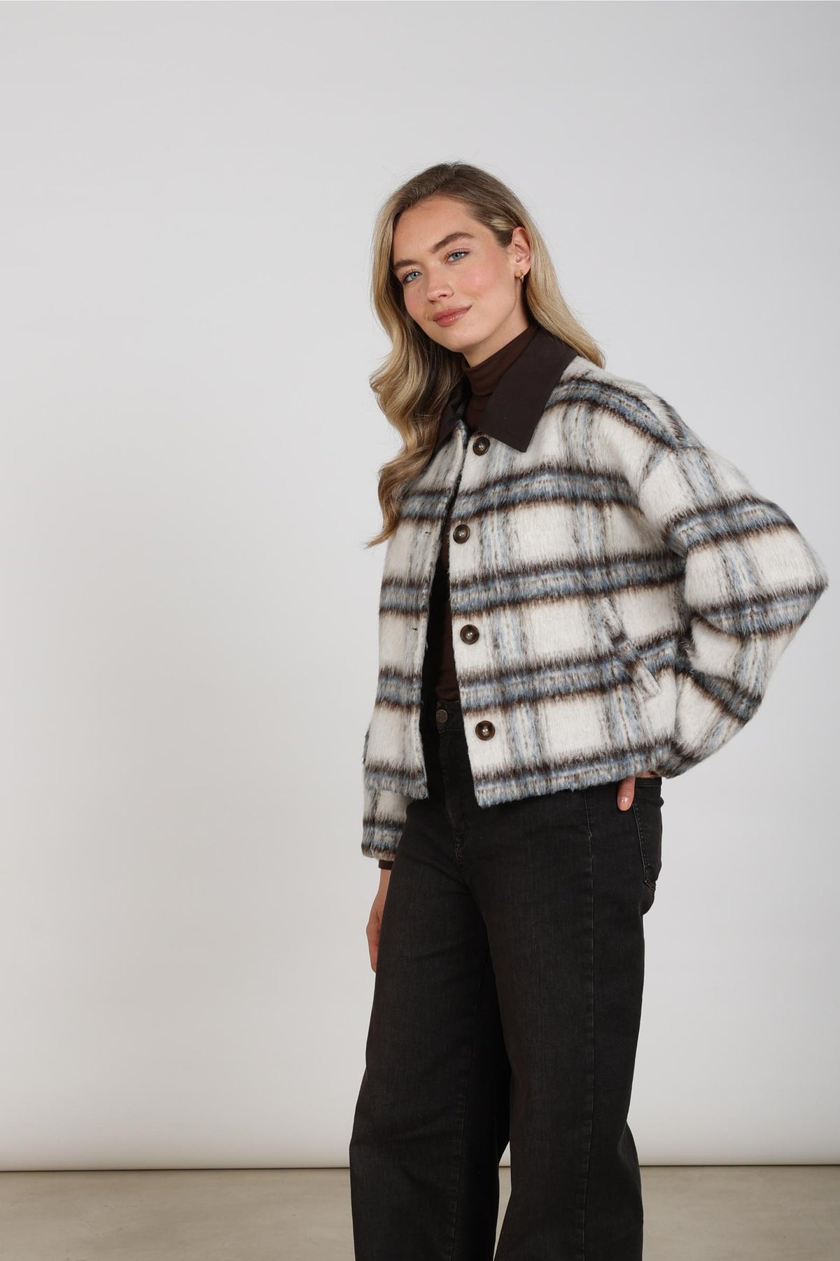 Debora Jacket | Off-white/Chocolate