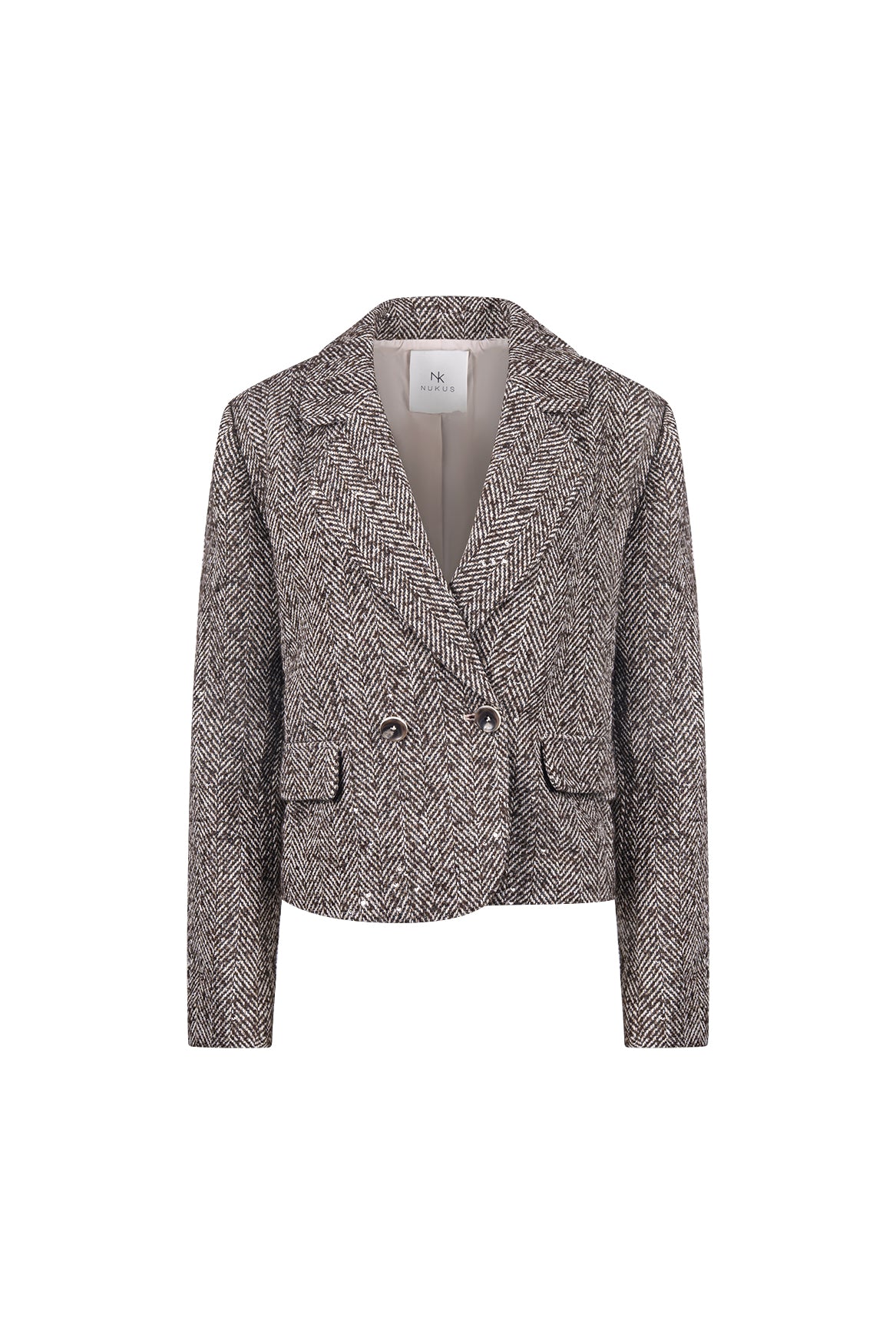 Daphne Jacket Herringbone | Chocolate/Sand