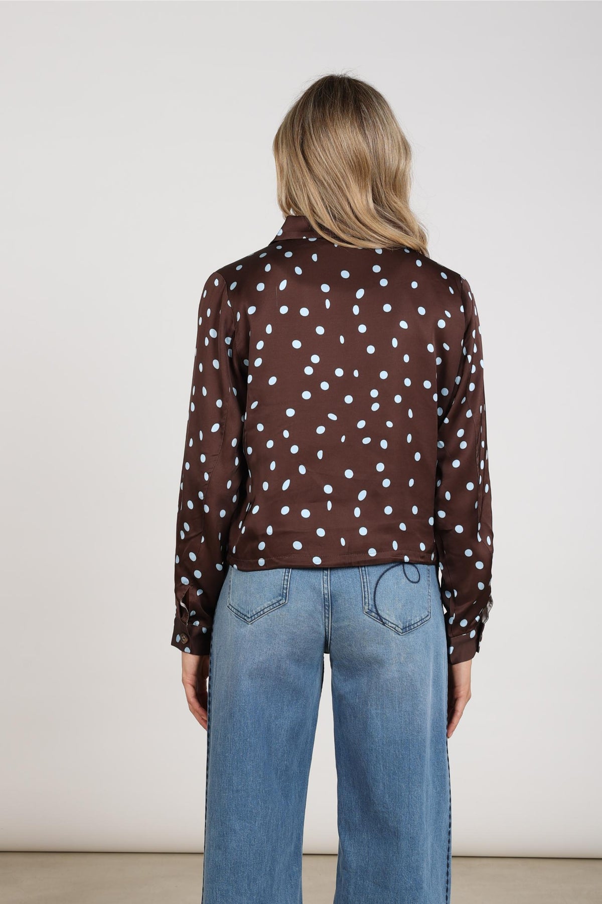 Doreen Bomber Dots | Schokolade/Himmelblau
