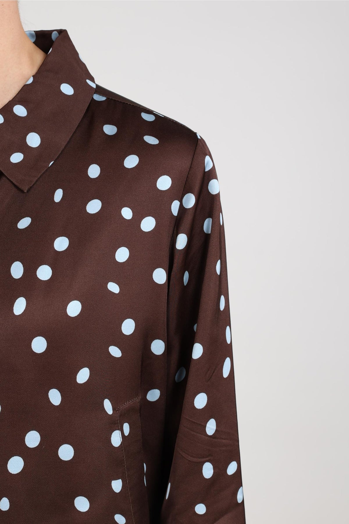 Doreen Bomber Dots | Schokolade/Himmelblau