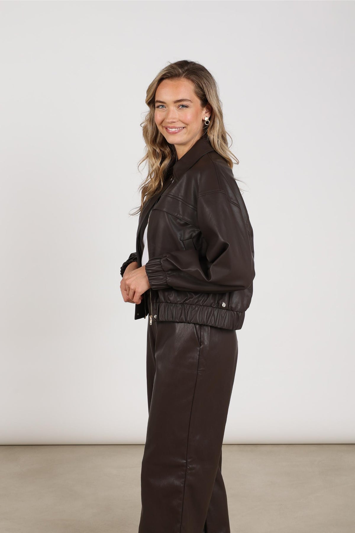 Delila Jacke PU | Schokolade