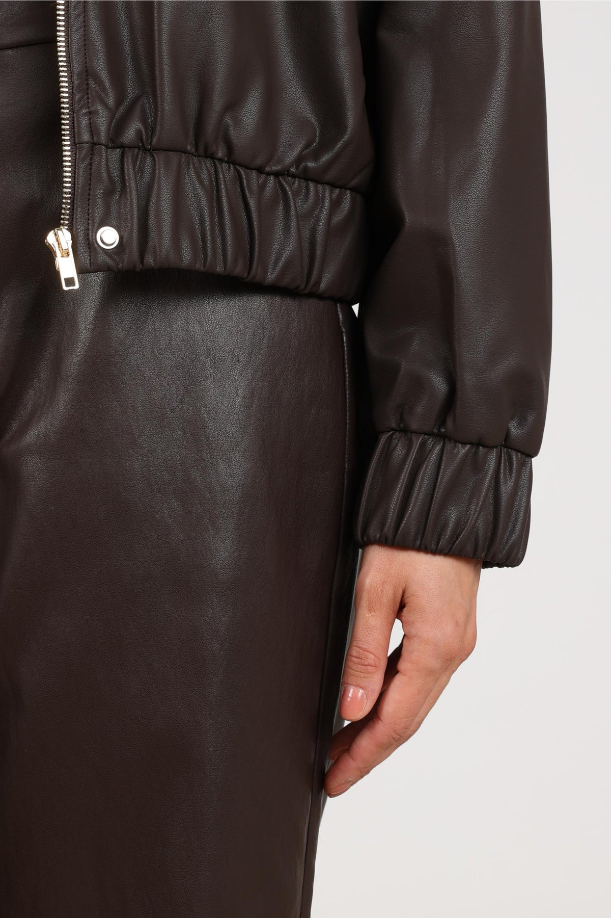 Delila Jacke PU | Schokolade