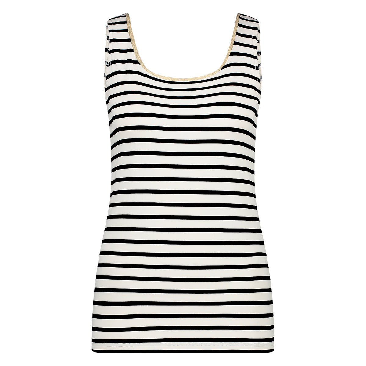 Juba Singlet Stripe | Offwhite/Schwarz