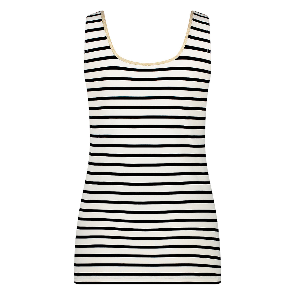 Juba Singlet Stripe | Offwhite/Schwarz