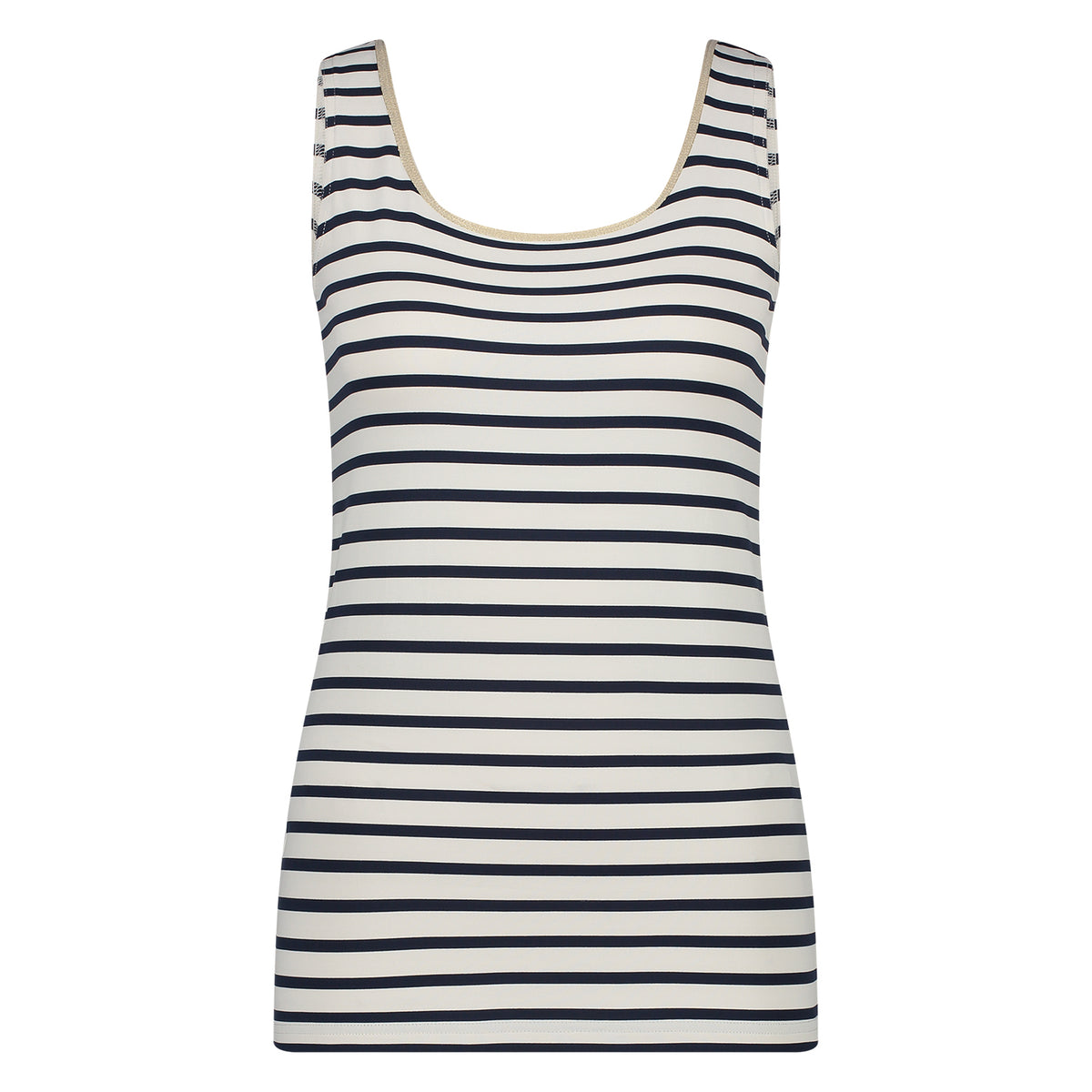 Juba Singlet Stripe | Offwhite/Navy